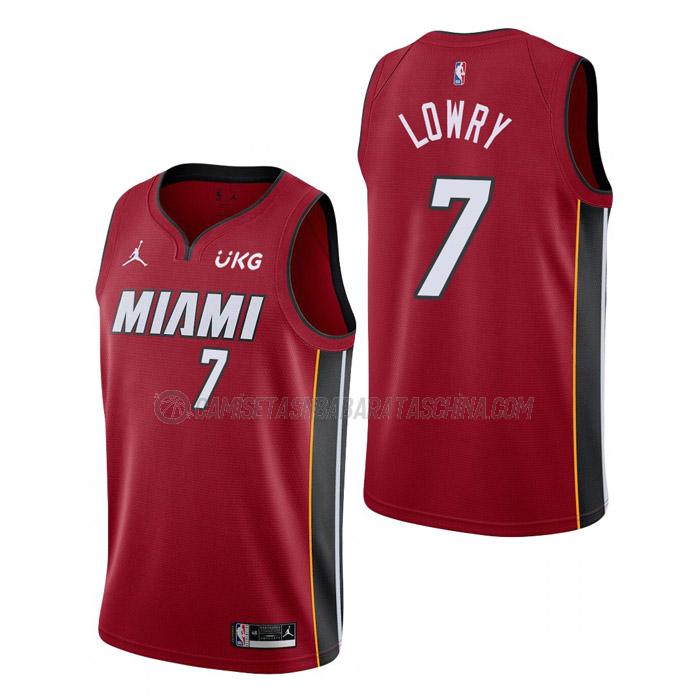 camiseta kyle lowry miami heat de 7 hombre statement edition 2023 rojo