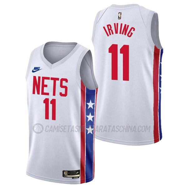 camiseta kyrie irving brooklyn nets de 11 hombre classic edition 2023 blanco