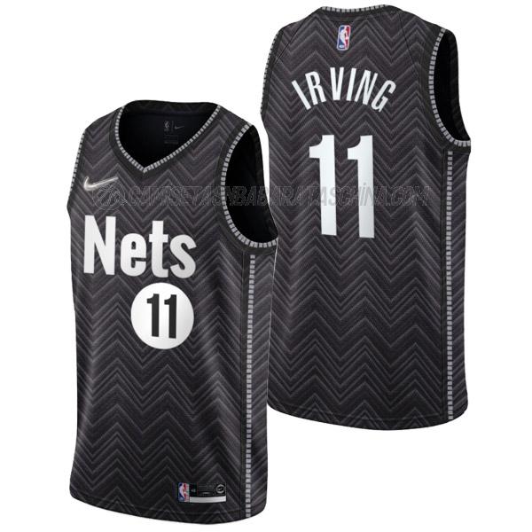 camiseta kyrie irving brooklyn nets de 11 hombre earned edition 2022 negro