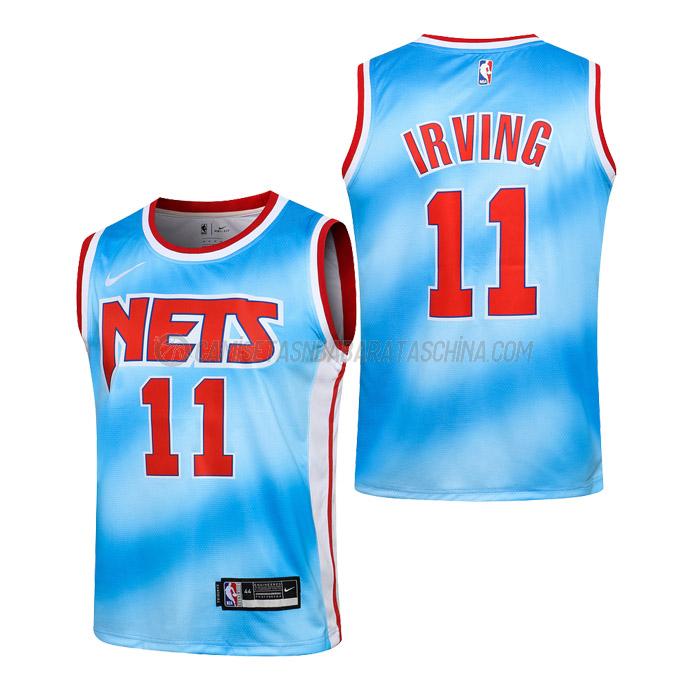 camiseta kyrie irving brooklyn nets de 11 niños classic edition 2021 azul