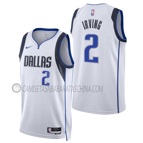 camiseta kyrie irving dallas mavericks de 2 hombre association edition 2023 blanca