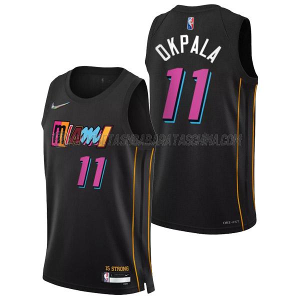 camiseta kz okpala miami heat de 11 hombre city edition 2022 negro