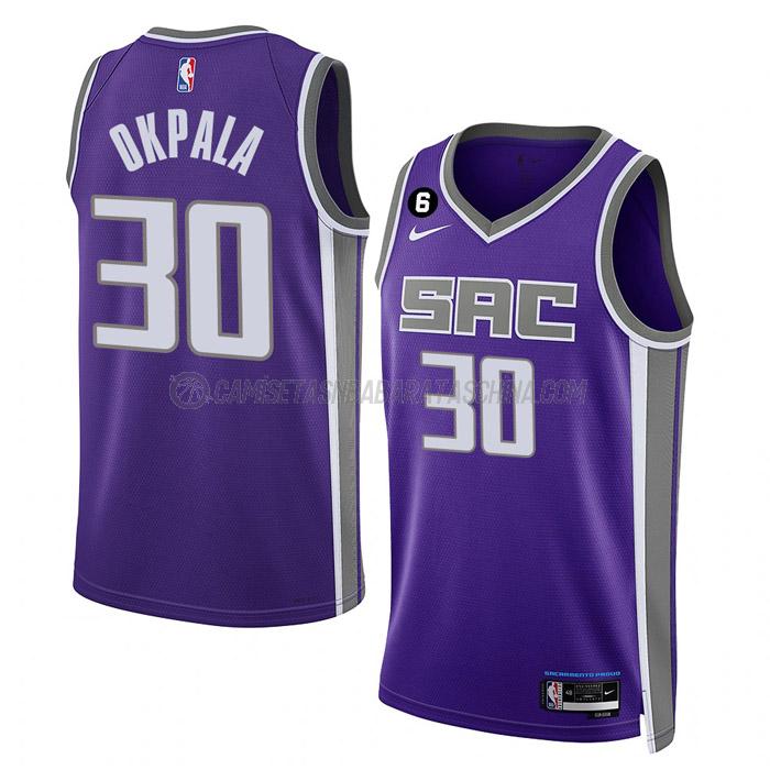 camiseta kz okpala sacramento kings de 30 hombre icon edition 2023 púrpura