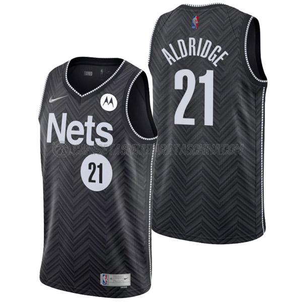 camiseta lamarcus aldridge brooklyn nets de 21 hombre earned edition 2022 negro