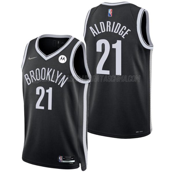 camiseta lamarcus aldridge brooklyn nets de 21 hombre icon edition 2022 negro