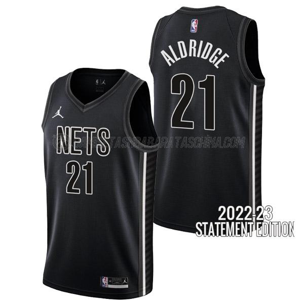 camiseta lamarcus aldridge brooklyn nets de 21 hombre statement edition 2023 negro