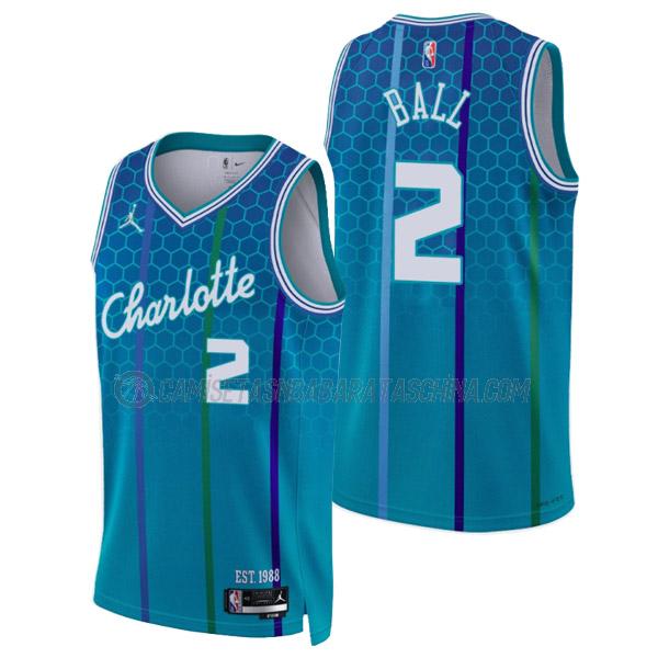 camiseta lamelo ball charlotte hornets de 2 hombre city edition 2022 verde