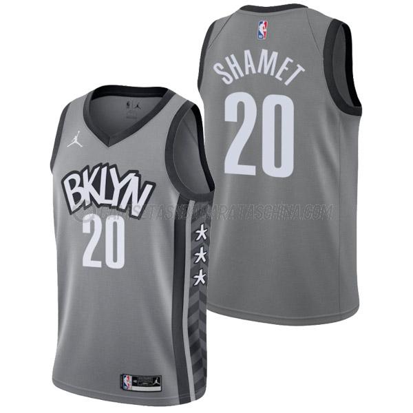 camiseta landry shamet brooklyn nets de 20 hombre statement edition 2022 gris