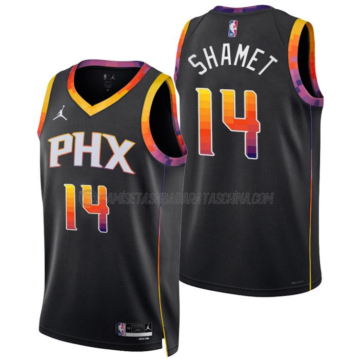 camiseta landry shamet phoenix suns de 14 hombre statement edition 2023 negro