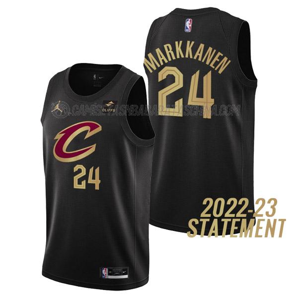 camiseta lauri markkanen cleveland cavaliers de 24 hombre statement edition 2023 negro