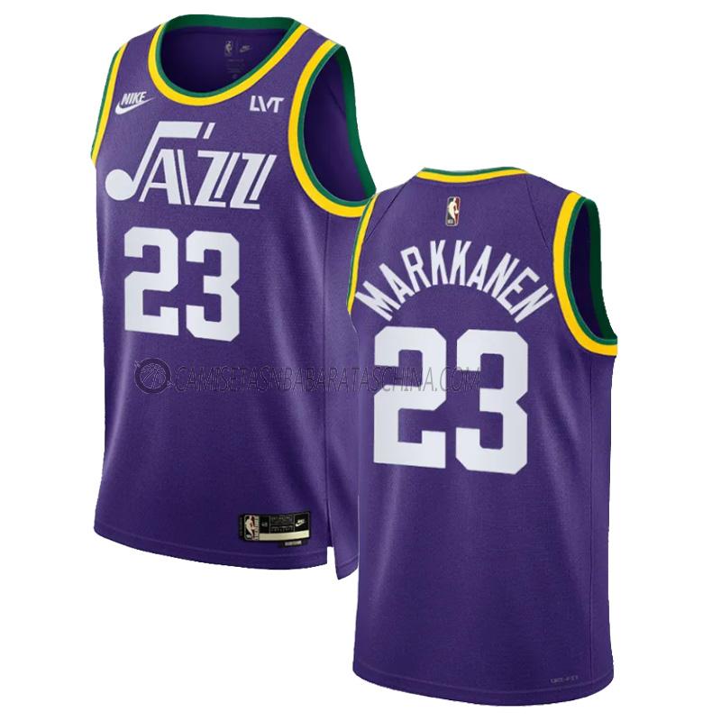 camiseta lauri markkanen utah jazz de 23 hombre classic edition 2023-24 púrpura