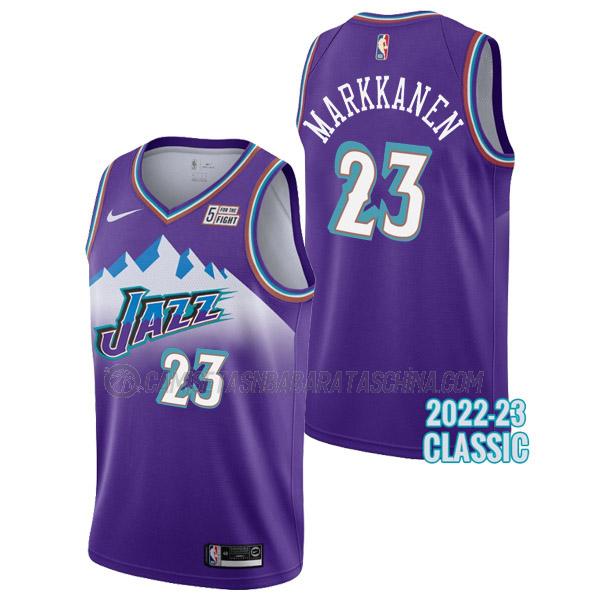 camiseta lauri markkanen utah jazz de 23 hombre classic edition 2023 púrpura