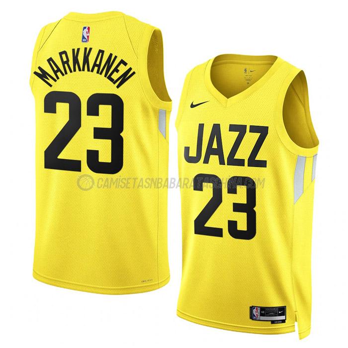 camiseta lauri markkanen utah jazz de 23 hombre icon edition 2023 amarillo