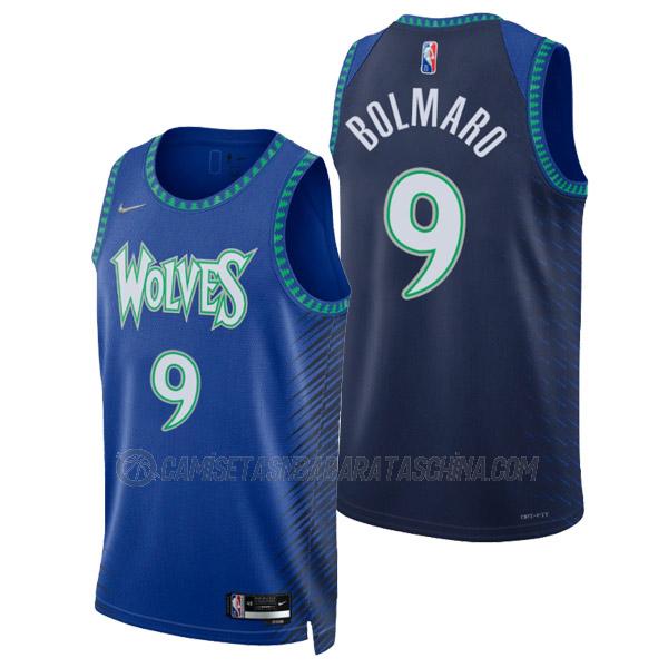 camiseta leandro bolmaro minnesota timberwolves de 9 hombre city edition 2022 azul