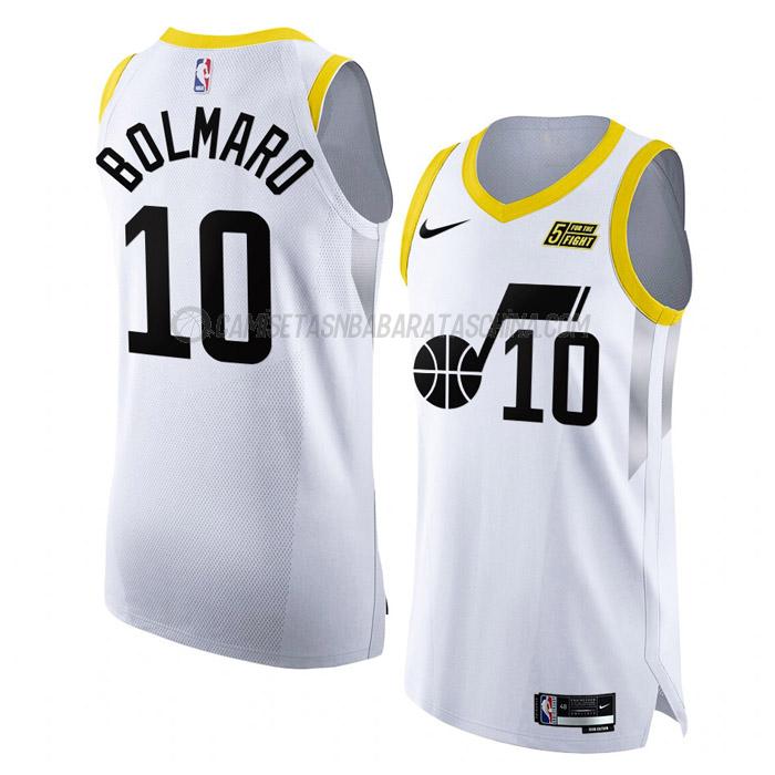 camiseta leandro bolmaro utah jazz de 10 hombre association edition 2023 blanco