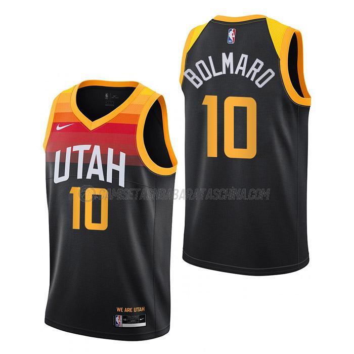 camiseta leandro bolmaro utah jazz de 10 hombre city edition 2022 negro