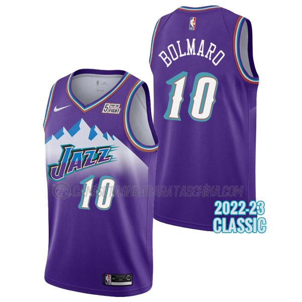 camiseta leandro bolmaro utah jazz de 10 hombre classic edition 2023 púrpura