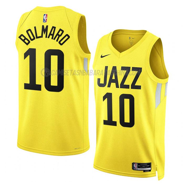 camiseta leandro bolmaro utah jazz de 10 hombre icon edition 2023 amarillo