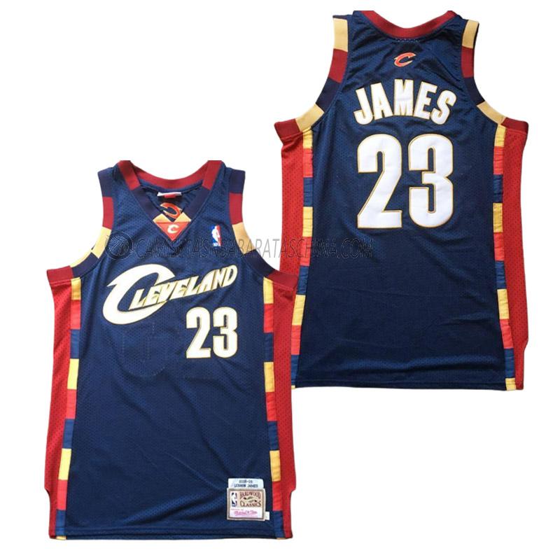 camiseta lebron james cleveland cavaliers de 23 hombre retro azul