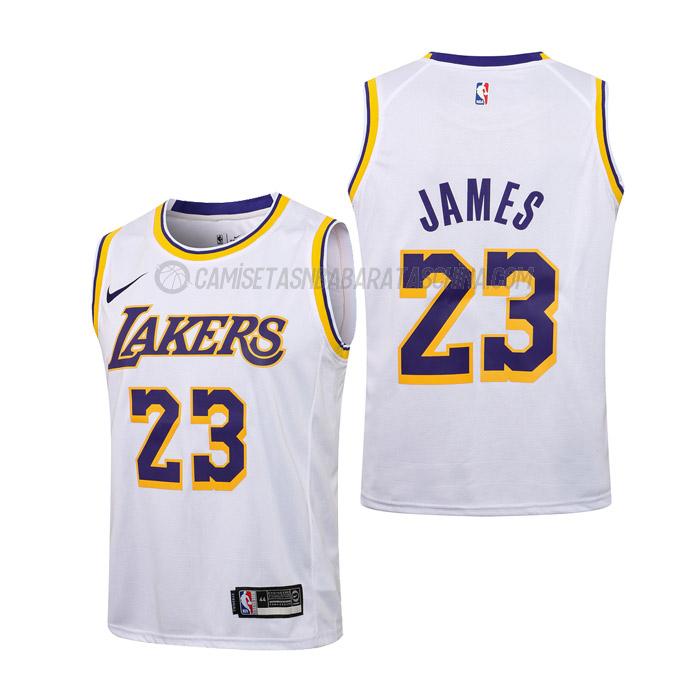 camiseta lebron james los angeles lakers de 23 niños association edition 2021 blanco