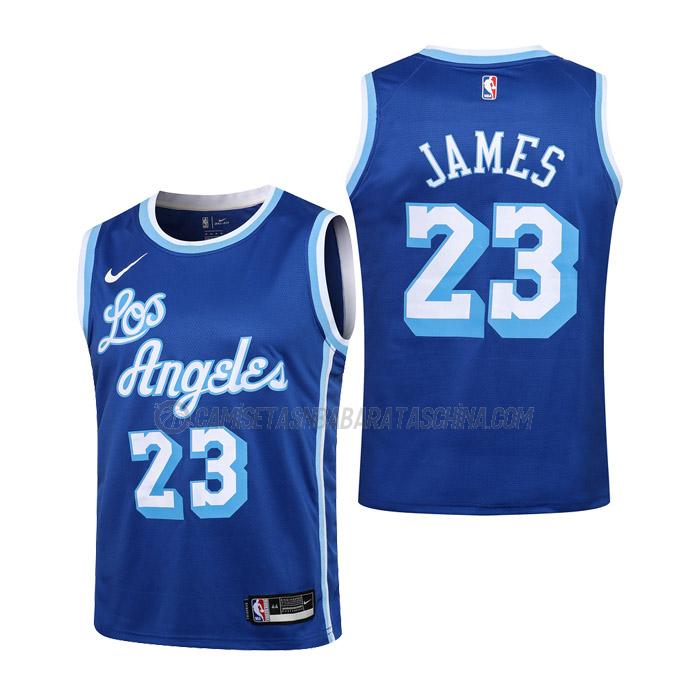 camiseta lebron james los angeles lakers de 23 niños classic edition 2021 azul