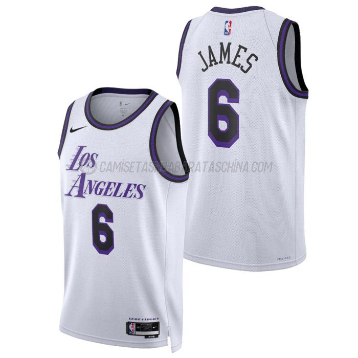 camiseta lebron james los angeles lakers de 6 hombre city edition 2023 blanco