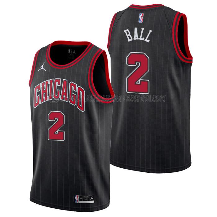 camiseta lonzo ball chicago bulls de 2 hombre statement edition 2023 negro