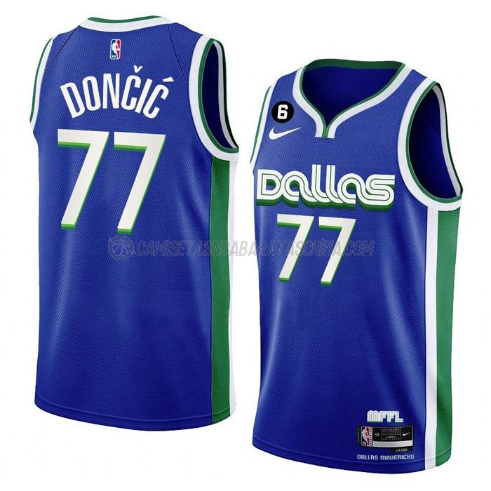 camiseta luka doncic dallas mavericks de 77 hombre city edition 2023 azul