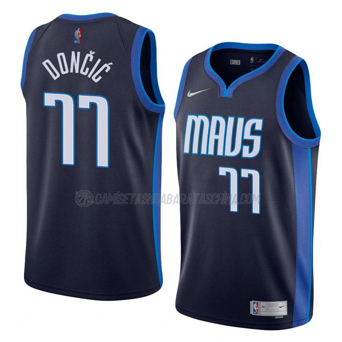 camiseta luka doncic dallas mavericks de 77 hombre earned edition 2022 azul marino