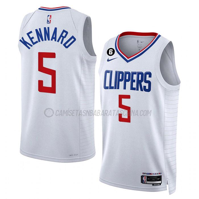 camiseta luke kennard los angeles clippers de 5 hombre association edition 2023 blanco