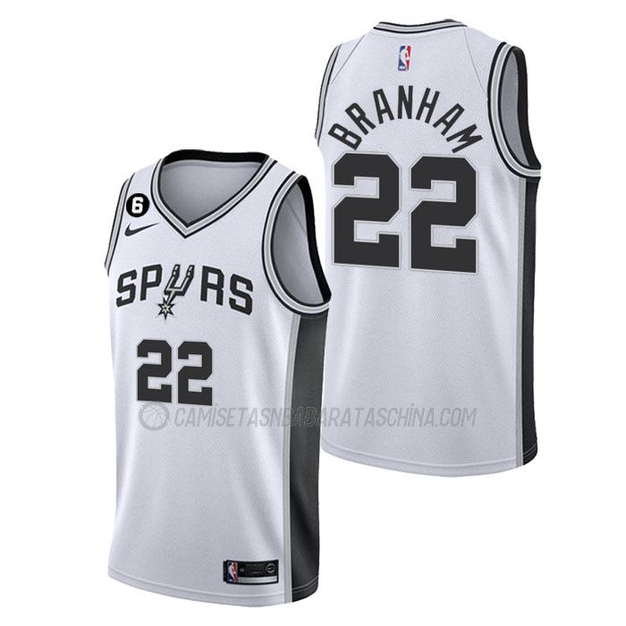 camiseta malaki branham san antonio spurs de 22 hombre association edition 2023 blanco