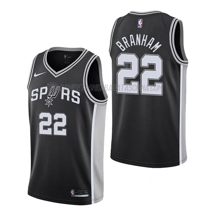 camiseta malaki branham san antonio spurs de 22 hombre icon edition 2023 negro