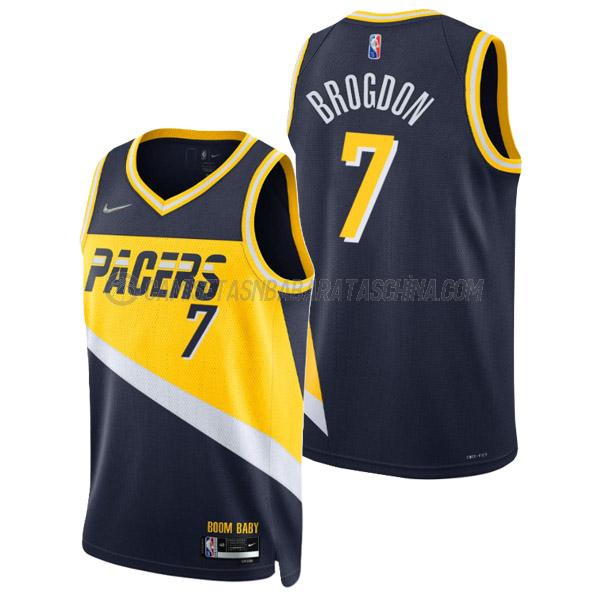 camiseta malcolm brogdon indiana pacers de 7 hombre city edition 2022 azul marino