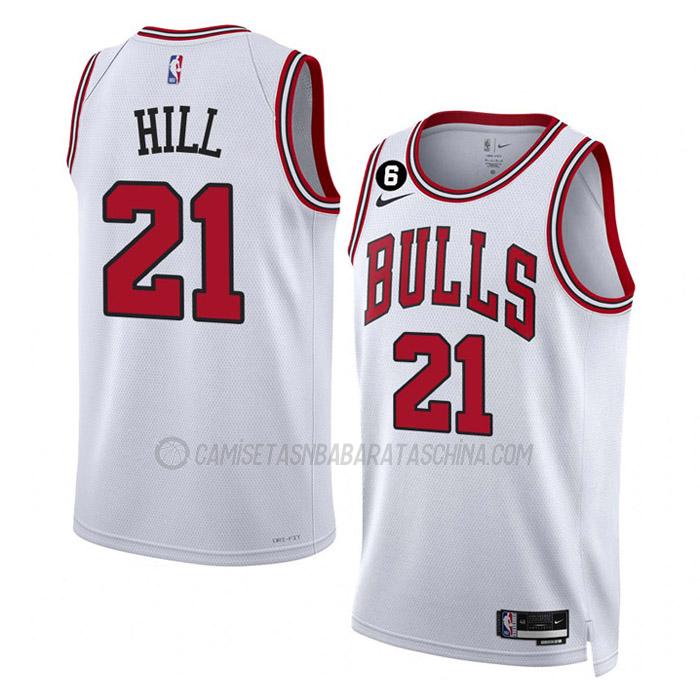 camiseta malcolm hill chicago bulls de 21 hombre association edition 2023 blanco