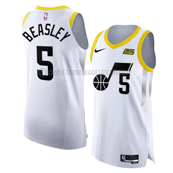 camiseta malik beasley utah jazz de 5 hombre association edition 2023 blanco