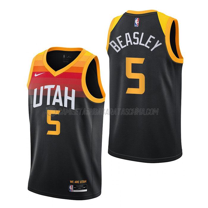 camiseta malik beasley utah jazz de 5 hombre city edition 2022 negro