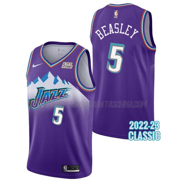 camiseta malik beasley utah jazz de 5 hombre classic edition 2023 púrpura