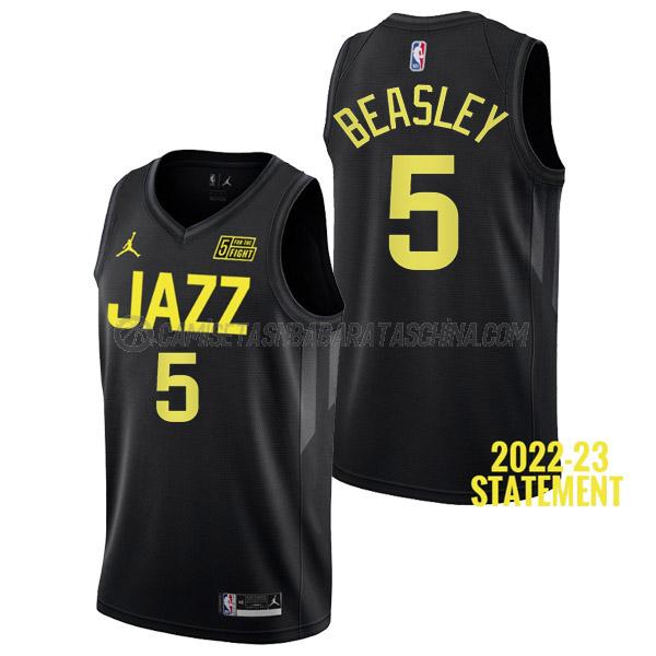 camiseta malik beasley utah jazz de 5 hombre statement edition 2023 negro