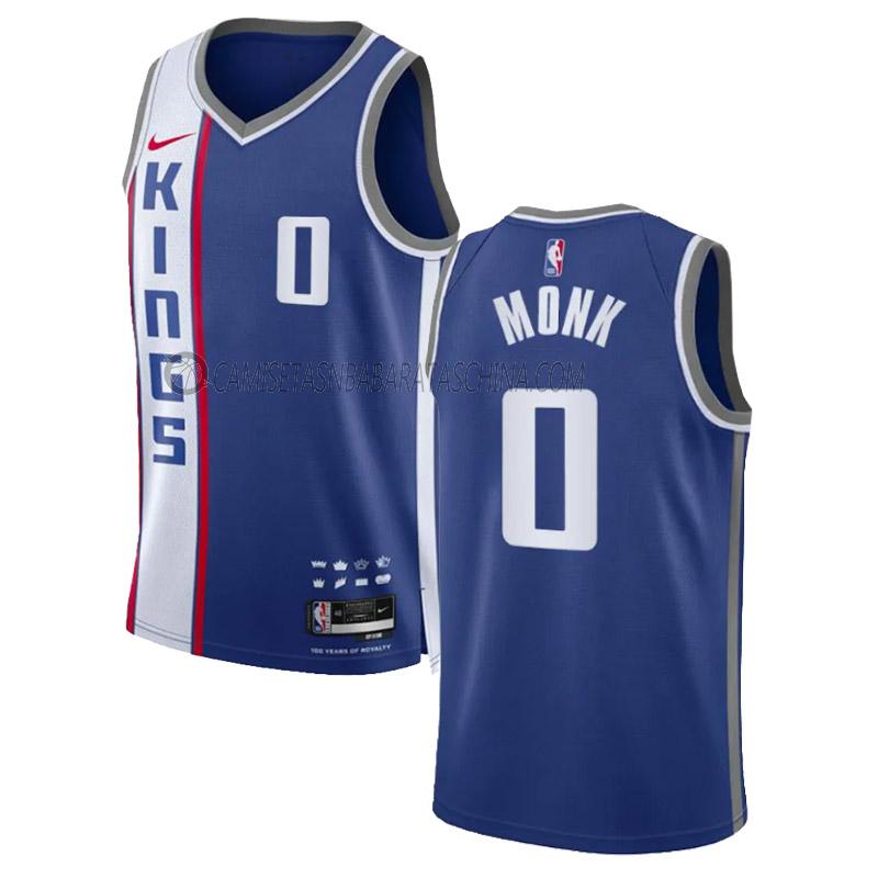 camiseta malik monk sacramento kings de 0 hombre city edition 2023-24 azul