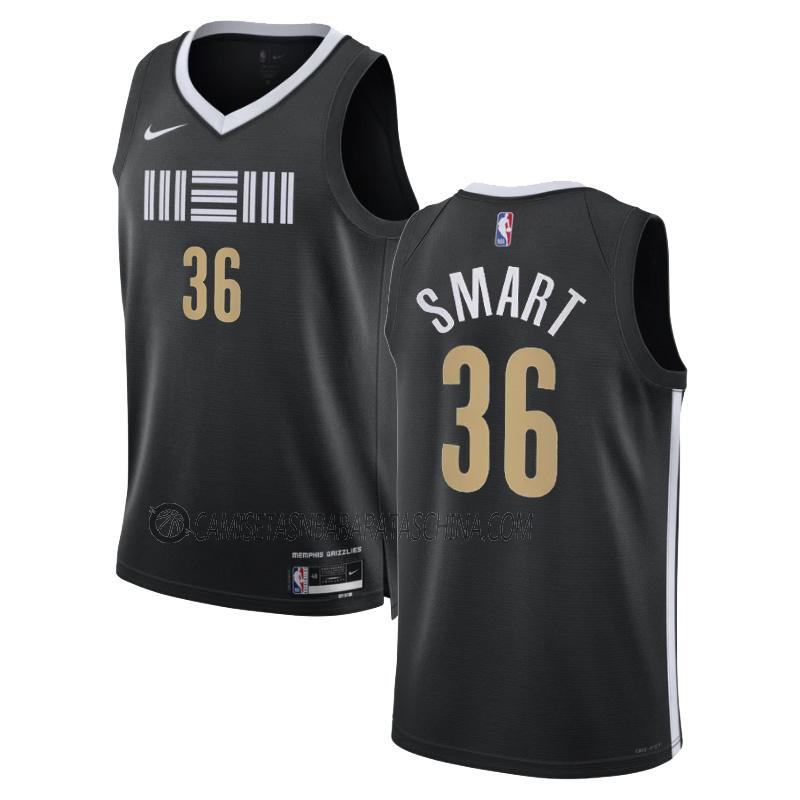 camiseta marcus smart memphis grizzlies de 36 hombre city edition 2023-24 negro