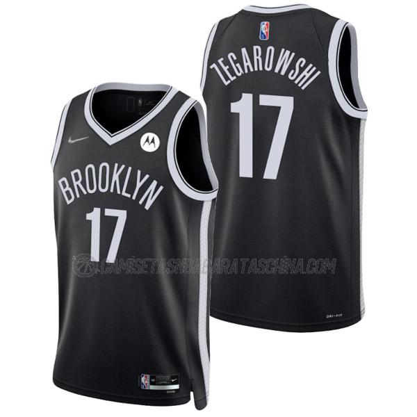 camiseta marcus zegarowski brooklyn nets de 17 hombre icon edition 2022 negro