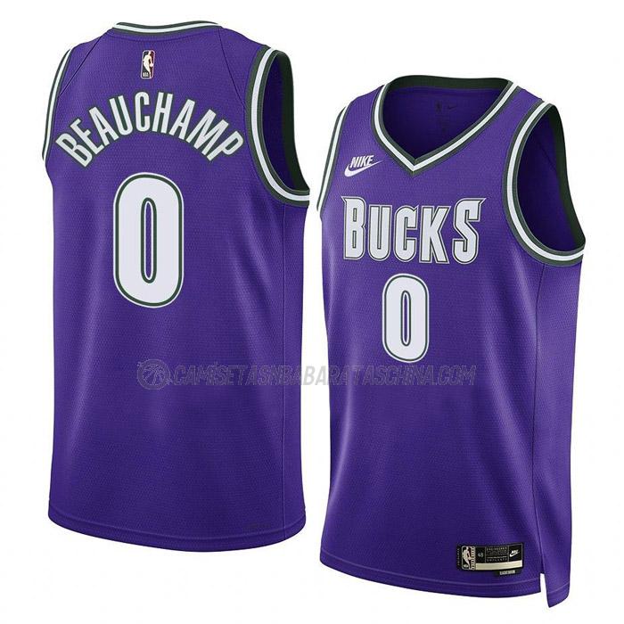 camiseta marjon beauchamp milwaukee bucks de 0 hombre classic edition 2023 púrpura