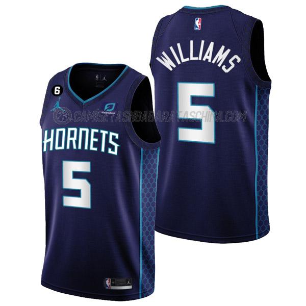 camiseta mark williams charlotte hornets de 5 hombre statement edition 2023 púrpura