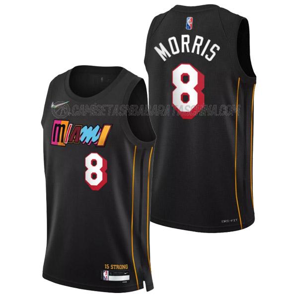 camiseta markieff morris miami heat de 8 hombre city edition 2022 negro