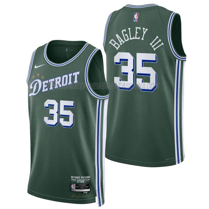 camiseta marvin bagley iii detroit pistons de 35 hombre city edition 2023 verde