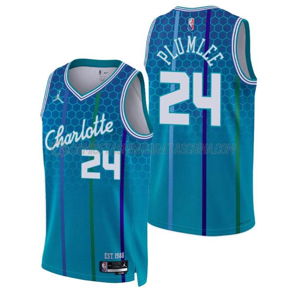 camiseta mason plumlee charlotte hornets de 24 hombre city edition 2022 verde