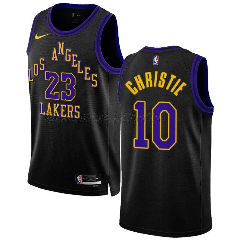 camiseta max christie los angeles lakers de 10 hombre city edition 2023-24 negro