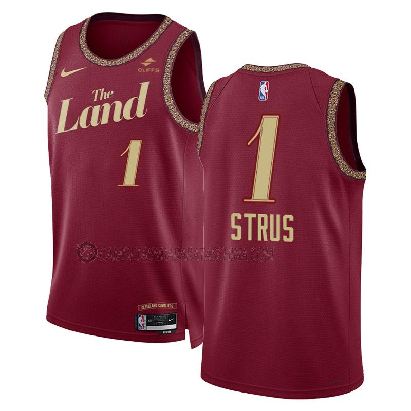 camiseta max strus cleveland cavaliers de 1 hombre city edition 2023-24 negro