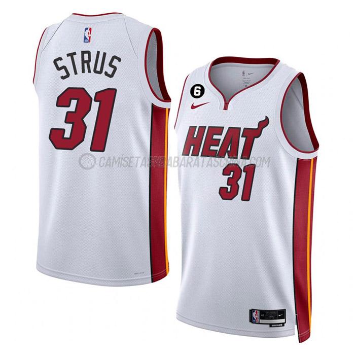 camiseta max strus miami heat de 31 hombre association edition 2023 blanco