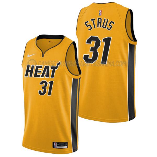 camiseta max strus miami heat de 31 hombre earned edition 2022 amarillo